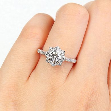 Stella Grace 14k White Gold 1 1/6 Carat T.W. Lab-Grown Diamond Halo Engagement Ring