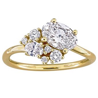 Stella Grace 14k Gold 1 1/3 Carat T.W. Oval & Round Lab-Grown Diamond Cluster Ring