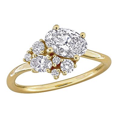 Stella Grace 14k Gold 1 1/3 Carat T.W. Oval & Round Lab-Grown Diamond Cluster Ring