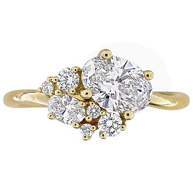 Stella Grace 14k Gold 1 1/3 Carat T.W. Oval & Round Lab-Grown Diamond Cluster Ring