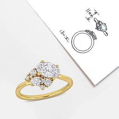 Stella Grace 14k Gold 1 1/3 Carat T.W. Oval & Round Lab-Grown Diamond Cluster Ring