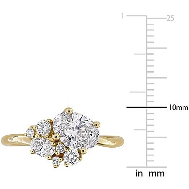 Stella Grace 14k Gold 1 1/3 Carat T.W. Oval & Round Lab-Grown Diamond Cluster Ring