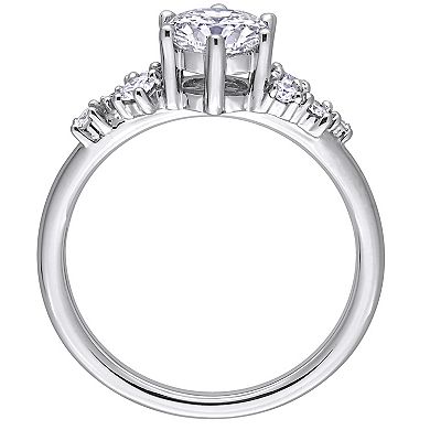 Stella Grace 14k White Gold 1 1/4 Carat T.W. Lab-Grown Diamond Cluster Engagement Ring