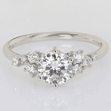 Stella Grace 14k White Gold 1 1/4 Carat T.W. Lab-Grown Diamond Cluster Engagement Ring