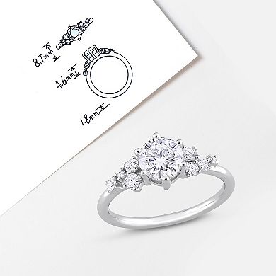 Stella Grace 14k White Gold 1 1/4 Carat T.W. Lab-Grown Diamond Cluster Engagement Ring