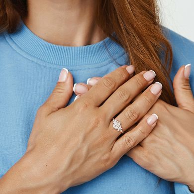 Stella Grace 14k White Gold 1 3/8 Carat T.W. Multi-Shaped Lab-Grown Diamond Cluster Engagement Ring