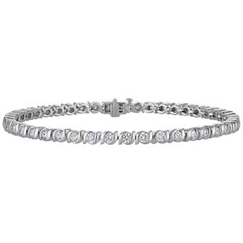 NaturaLux™ Sterling Silver 2 1/2 Carat T.W. Lab-Created Diamond Bracelet