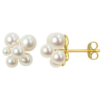 Stella Grace 14k Gold Freshwater Cultured Pearl Stud Earrings