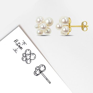 Stella Grace 14k Gold Freshwater Cultured Pearl Stud Earrings