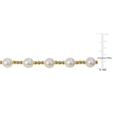 Stella Grace 10k Gold Freshwater Cultured Pearl Stretch Bracelet