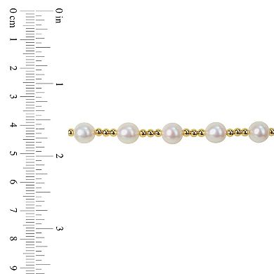 Stella Grace 10k Gold Freshwater Cultured Pearl Stretch Bracelet