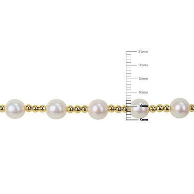 Stella Grace 10k Gold Freshwater Cultured Pearl Stretch Bracelet