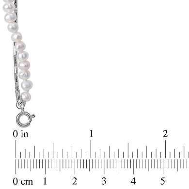 Stella Grace Sterling Silver Freshwater Cultured Pearl Twist Chain Necklace
