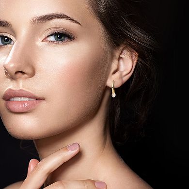Stella Grace 10k Gold Freshwater Cultured Pearl Hoop Earrings