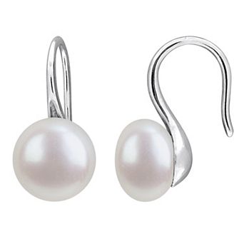 Stella Grace Sterling Silver Freshwater Cultured Pearl Wave Earrings
