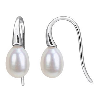 Stella Grace Sterling Silver Freshwater Cultured Pearl Hook Earrings