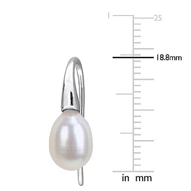 Stella Grace Sterling Silver Freshwater Cultured Pearl Hook Earrings