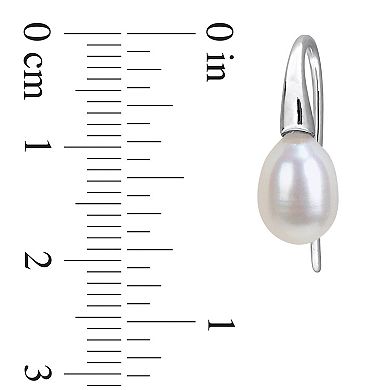 Stella Grace Sterling Silver Freshwater Cultured Pearl Hook Earrings