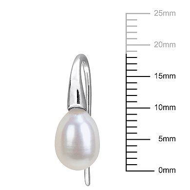 Stella Grace Sterling Silver Freshwater Cultured Pearl Hook Earrings