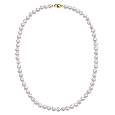 Stella Grace 14k Gold 6-6.5mm Cultured Akoya Pearl Strand Necklace