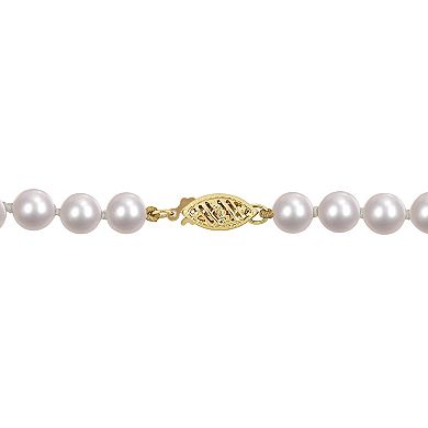 Stella Grace 14k Gold 6-6.5mm Cultured Akoya Pearl Strand Necklace