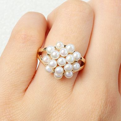 Stella Grace 14k Gold Freshwater Cultured Pearl Cluster Ring