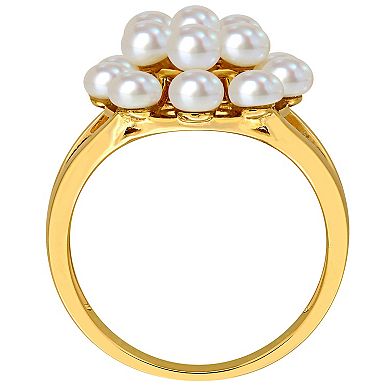 Stella Grace 14k Gold Freshwater Cultured Pearl Cluster Ring