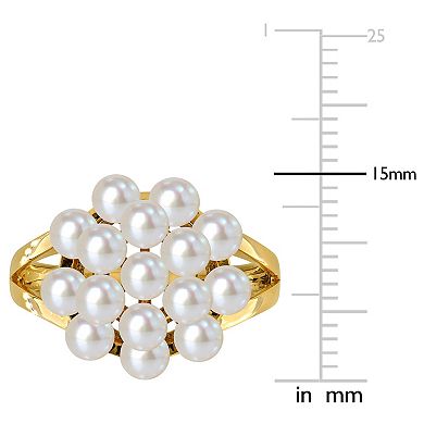 Stella Grace 14k Gold Freshwater Cultured Pearl Cluster Ring