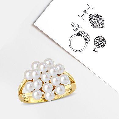 Stella Grace 14k Gold Freshwater Cultured Pearl Cluster Ring
