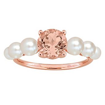 Stella Grace 10k Rose Gold Cultured Freshwater Pearl & Morganite Fashion Ring