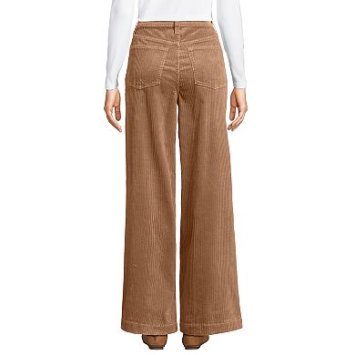 Women’s Lands' End Tall High Rise Wide Leg Corduroy Pants