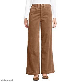 Women’s Lands' End Tall High Rise Wide Leg Corduroy Pants