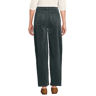 Women's Lands' End High Rise Corduroy Barrel Leg Pants
