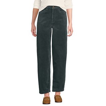 Women's Lands' End High Rise Corduroy Barrel Leg Pants