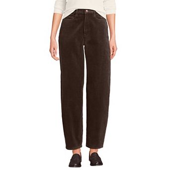 Women's Lands' End High Rise Corduroy Barrel Leg Pants
