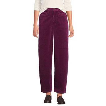 Women's Lands' End High Rise Corduroy Barrel Leg Pants