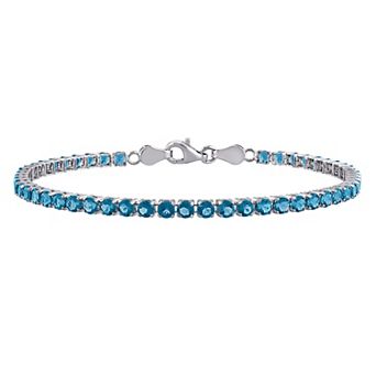 Stella Grace Sterling Silver 4 3/5 Carat T.W. Gemstone Tennis Bracelet