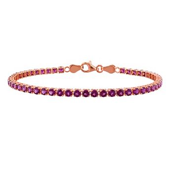 Stella Grace 18k Rose Gold Over Silver Gemstone Tennis Bracelet
