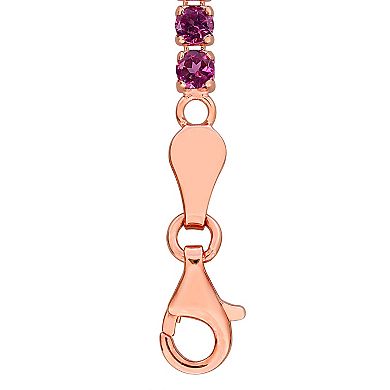 Stella Grace 18k Rose Gold Over Silver Gemstone Tennis Bracelet