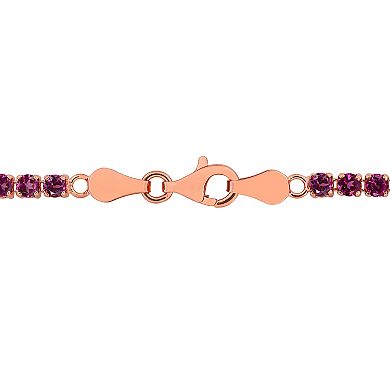 Stella Grace 18k Rose Gold Over Silver Gemstone Tennis Bracelet