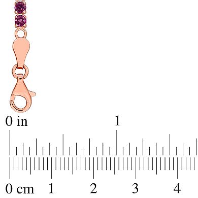 Stella Grace 18k Rose Gold Over Silver Gemstone Tennis Bracelet