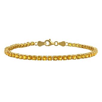 Stella Grace 18k Gold-Plated 4 1/10 Carat T.W. Gemstone Tennis Bracelet