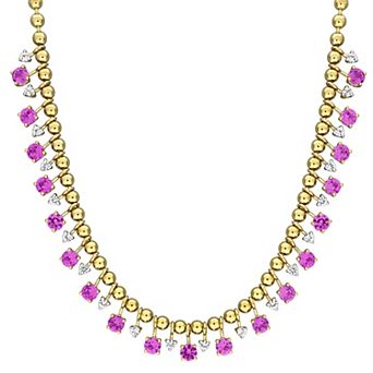 Stella Grace Gold-Tone Gemstone Necklace