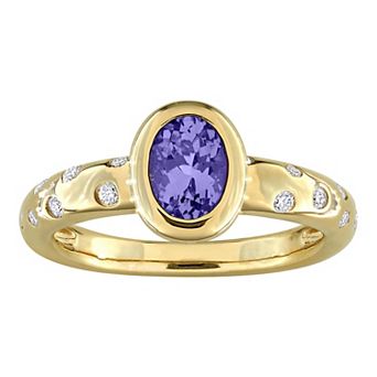 Stella Grace 10k Gold Tanzanite & 1/4 Carat T.W. Diamond Oval Solitaire Ring