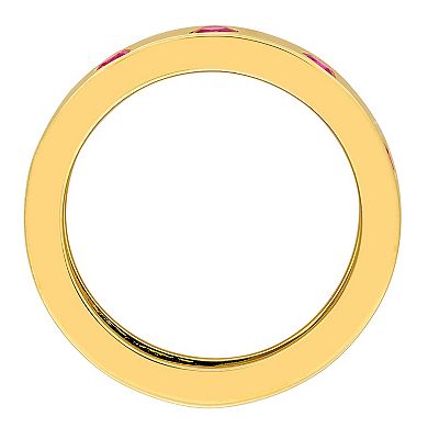 Stella Grace 18k Gold Over Silver Created Ruby Heart Eternity Ring