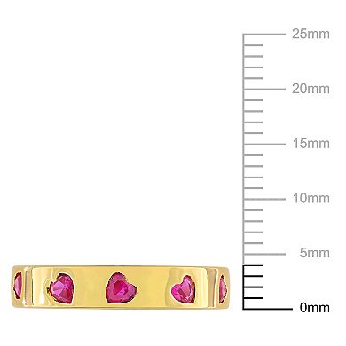 Stella Grace 18k Gold Over Silver Created Ruby Heart Eternity Ring