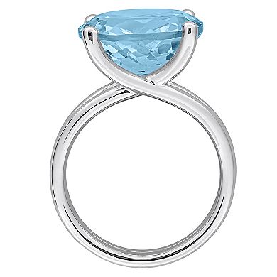 Stella Grace Sterling Silver Gemstone Solitaire Cocktail Ring