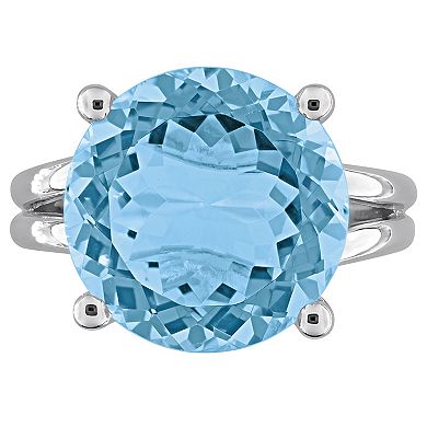 Stella Grace Sterling Silver Gemstone Solitaire Cocktail Ring