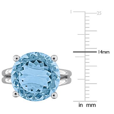Stella Grace Sterling Silver Gemstone Solitaire Cocktail Ring