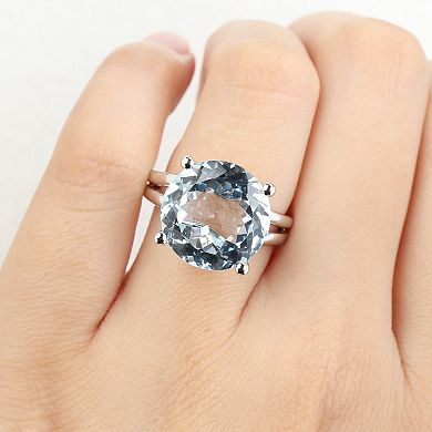 Stella Grace Sterling Silver Gemstone Solitaire Cocktail Ring